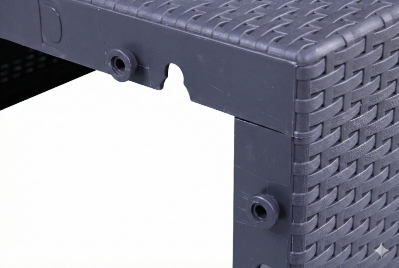 Ротанговое садовое кресло 68 см, серое