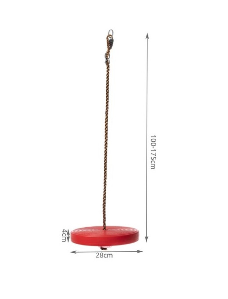 Plastic disc swing Bungee jump Ø28 cm, red