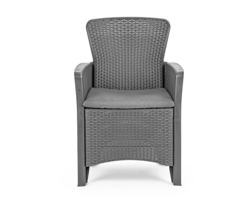 Rattan garden arm chair 55x55x85,5 cm, charcoal 2 pcs.