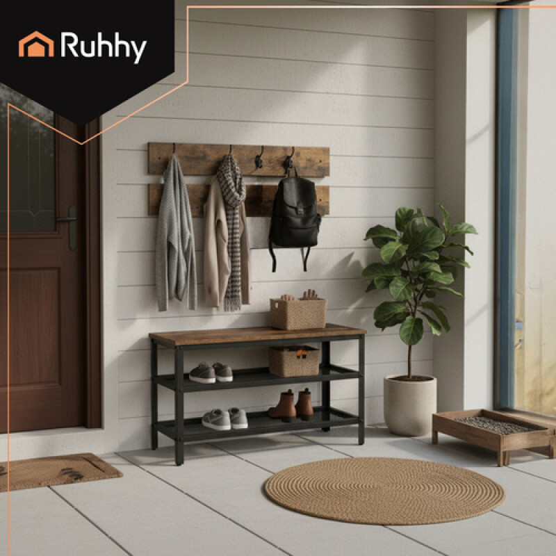 Standing shelf with hanger, 73x44x30 cm