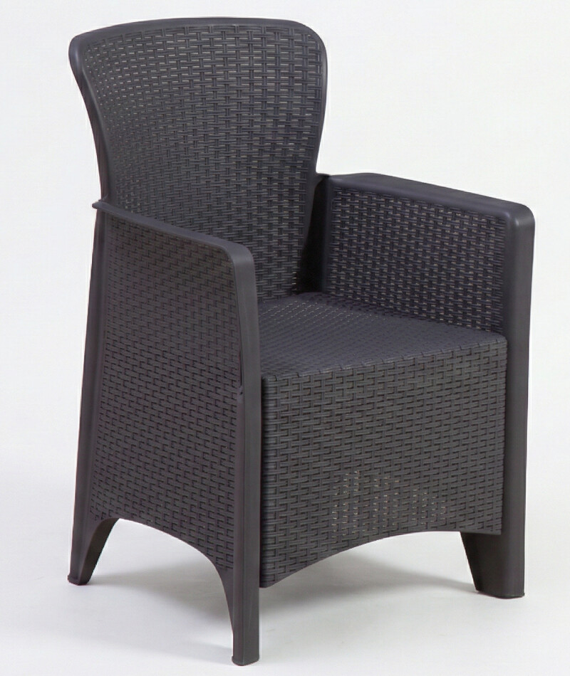 Rotanga dārza krēsli 2 gab., pelēki