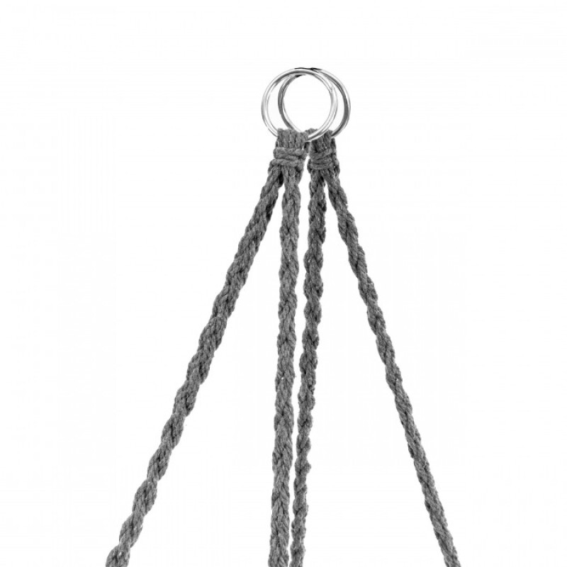 Hanging woven Macrame swing , 1,25 m grey round