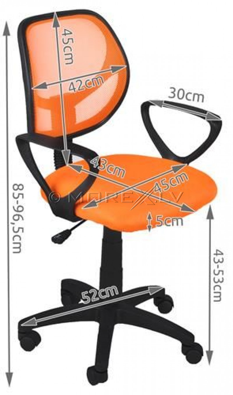 Офисное кресло с вентиляцией, Оранжевое 2730