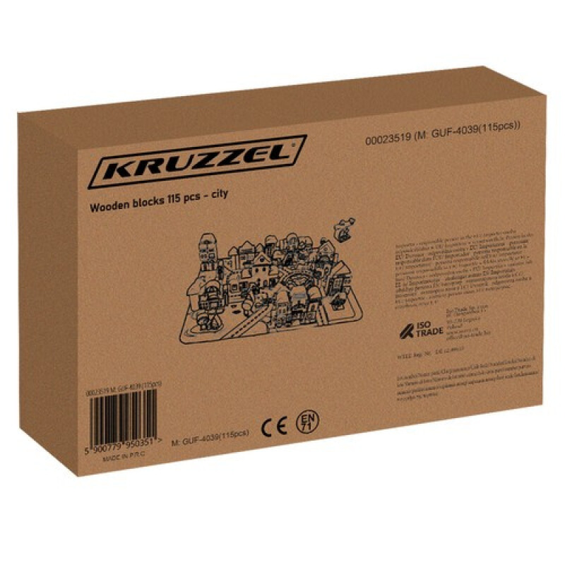 Koka klucīšu komplekts PILSĒTA 115 gab.