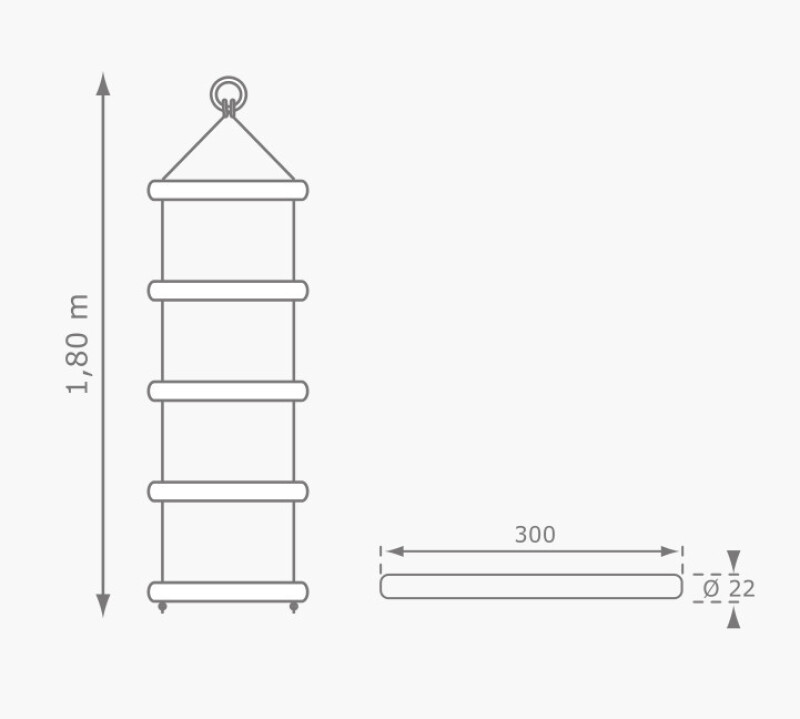 Rope ladder КВТ 180 cm, 5 bars