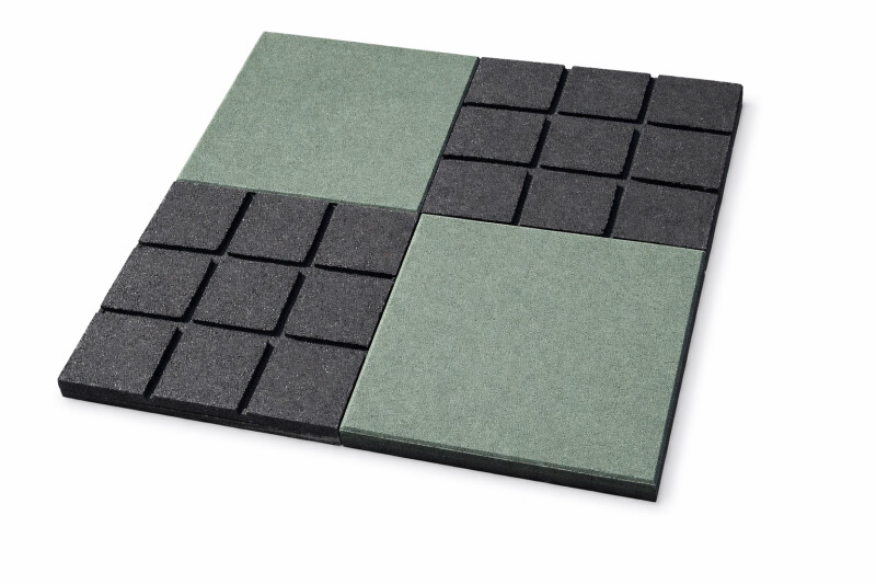 Rubber safety tile KBT 50×50×4.5 cm, green