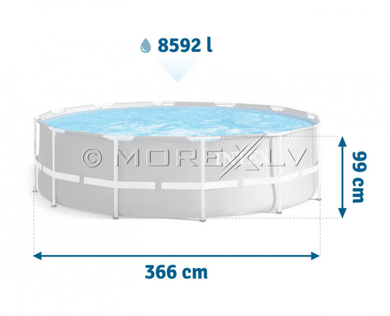 Karkassbassein Intex Prism Frame Premium Pool Set 366x99 cm, koos filterpumba ja aksessuaaridega (26716)