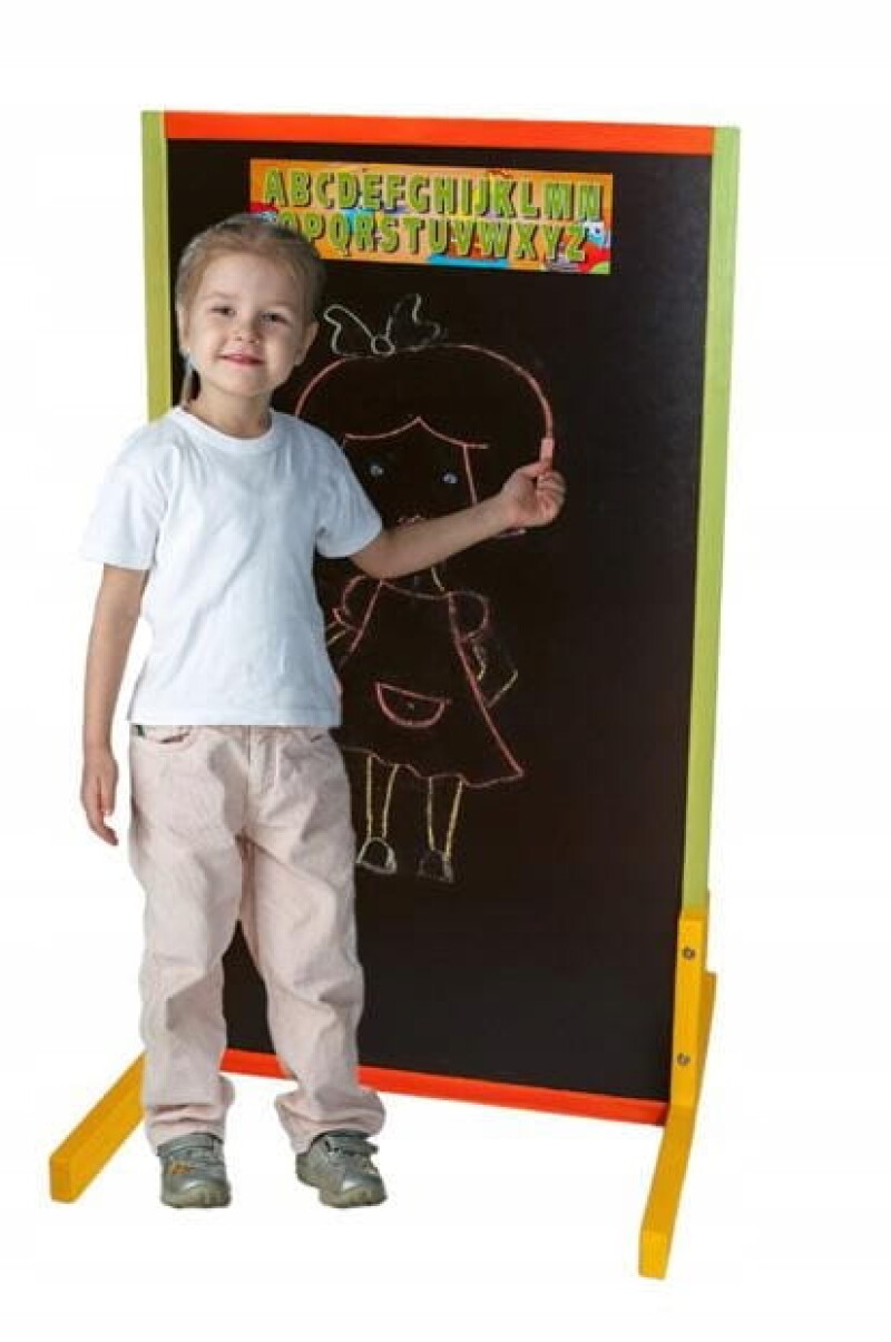 Double-sided wooden board for kids ST04 (66x60x111cm)