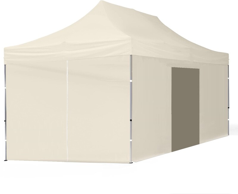 Pop Up Folding tent 3x4.5 m, with walls, Beige, X series, aluminum (canopy, pavilion, awning)