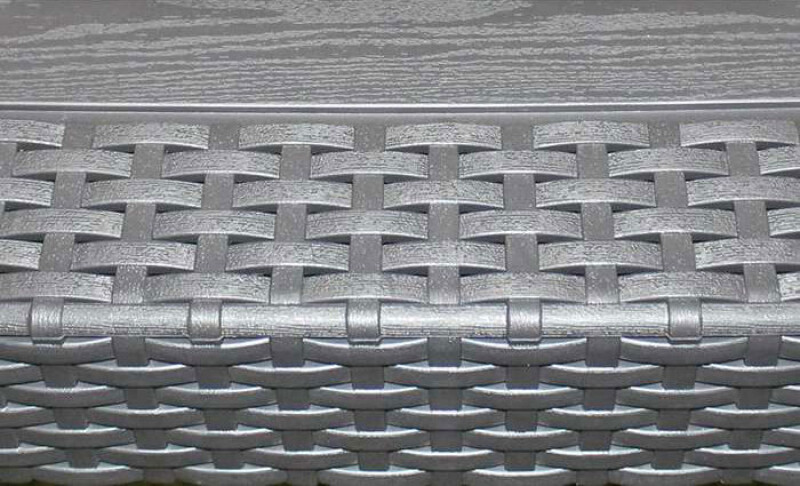 Rattan garden table 70x50x38 cm, grey