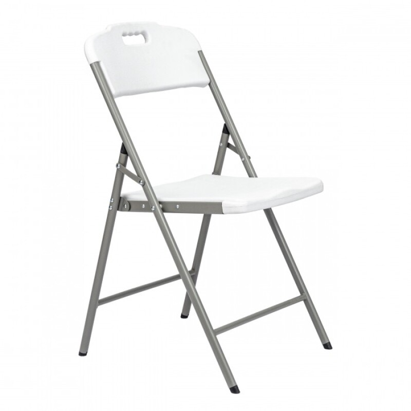 Sulankstoma kėdė su atlošu, 83x46x57 cm, baltas
