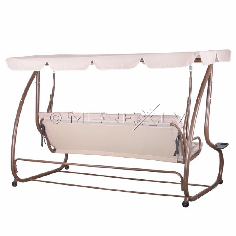 Dārza šūpuļdīvāns 250х120 cm, 4-vietīgs, bēšs