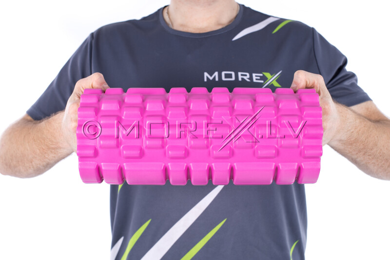 Massage Foam Roller Grid Roller 30x10cm, pink