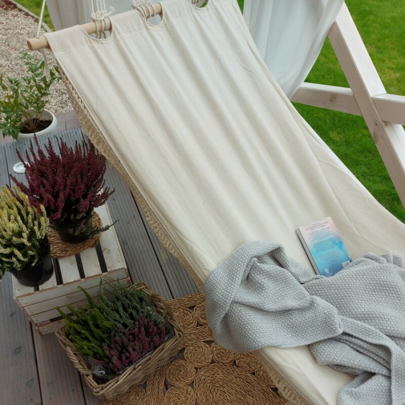 Hammock-garden swing 200x80 cm, beige