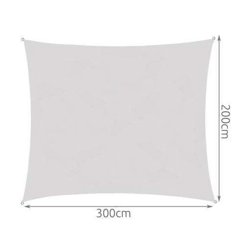 Sun Shade sail 3x2 m rectangle, gray