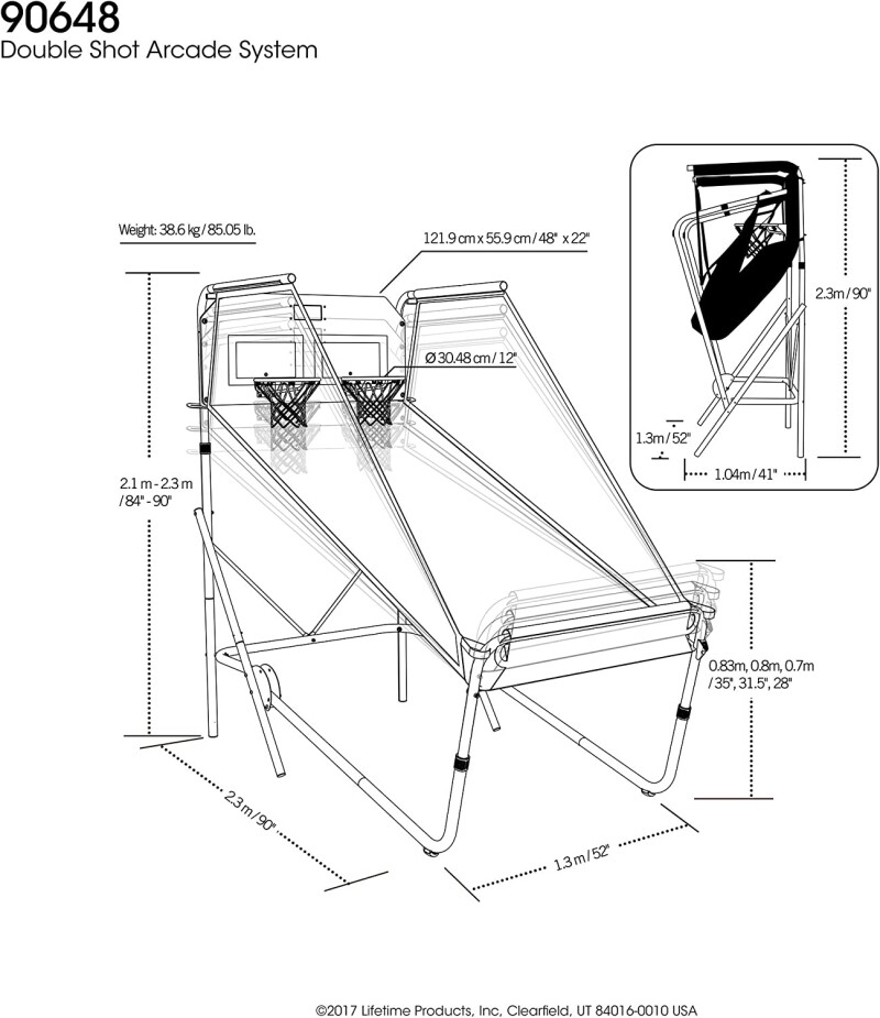 LIFETIME 90056 Баскетбольная аркадная система Double Shot Arcade (2.10x2.30m)