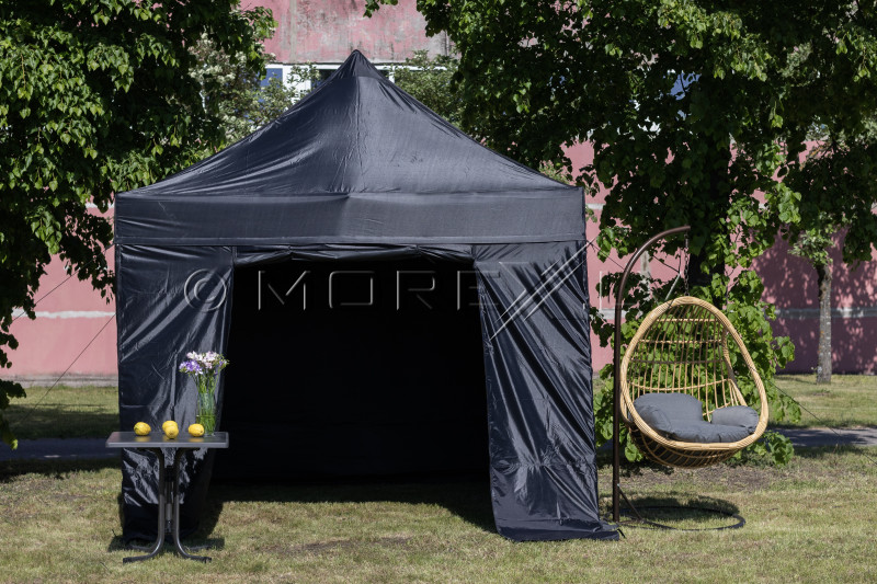 Pop Up Saliekamā nojume 2.92x2.92 m, ar sienām, Melna, H sērija, tērauds (tents, paviljons, telts)