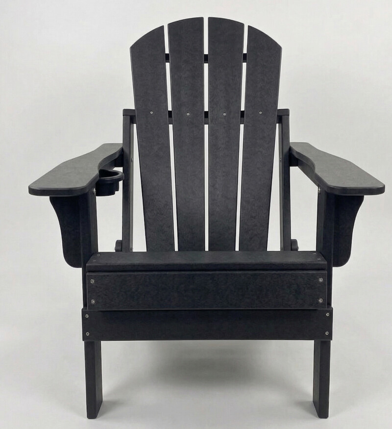 Garden chair Adirondack with footrest 79x72x95-120 cm, black