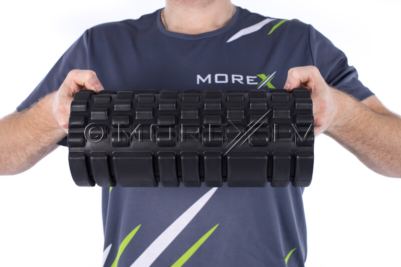 Ролик массажный для йоги Grid Roller 33x14cm, чёрный
