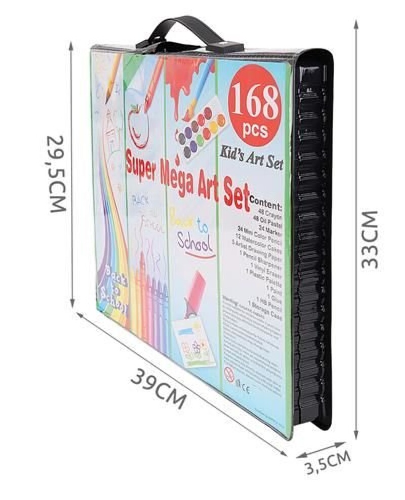 Набор для рисования и живописи, 168 шт. + черный чемоданчик