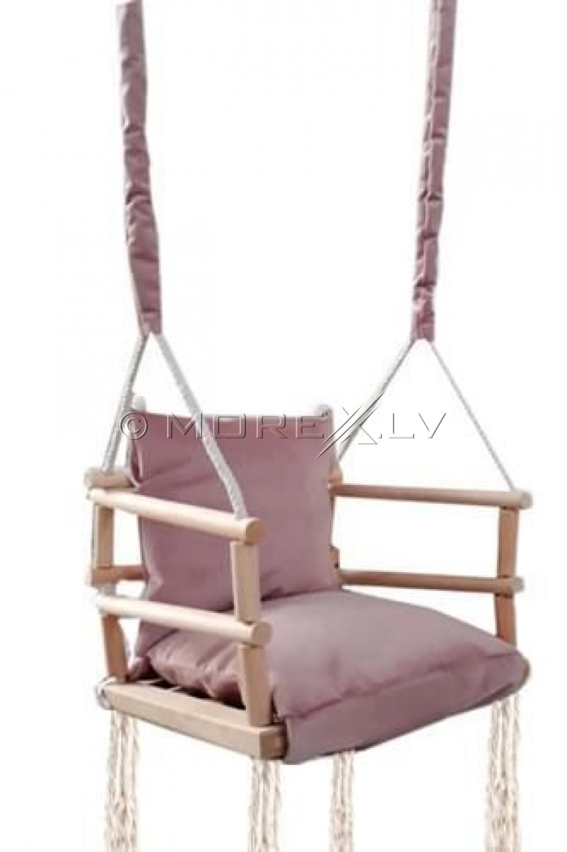 Wooden swing chair for kids, 3in1, brown