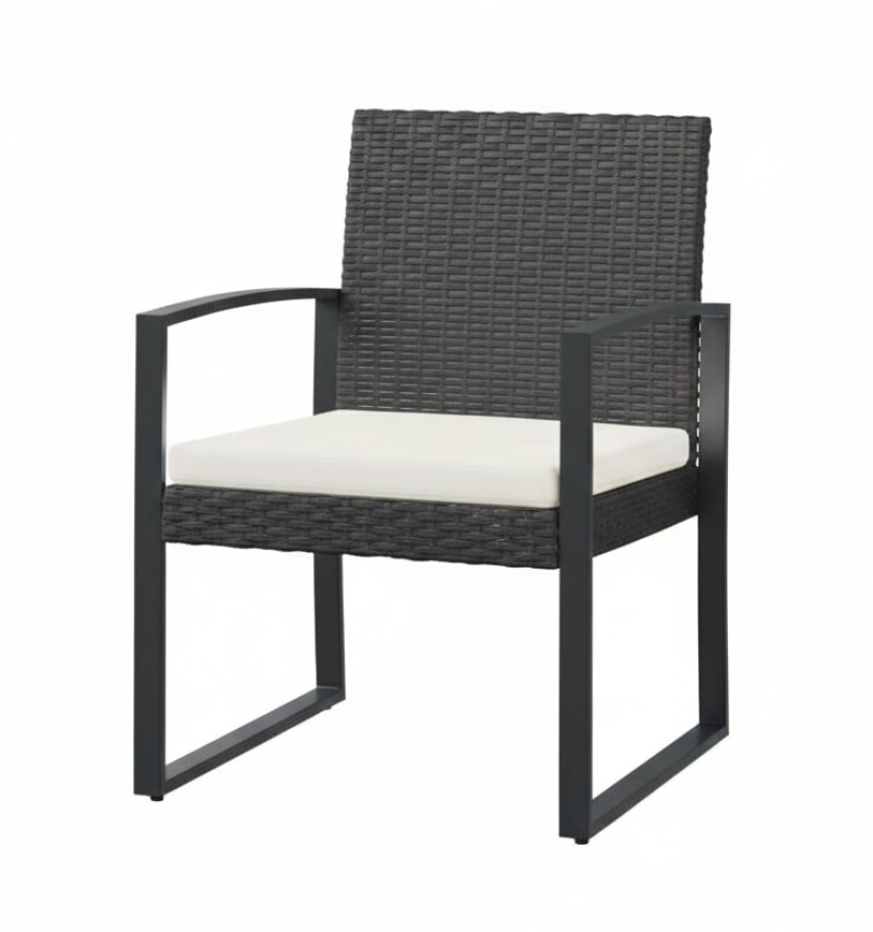 Rattan garden arm chair 57x56x84 cm, charcoal 2 pcs.