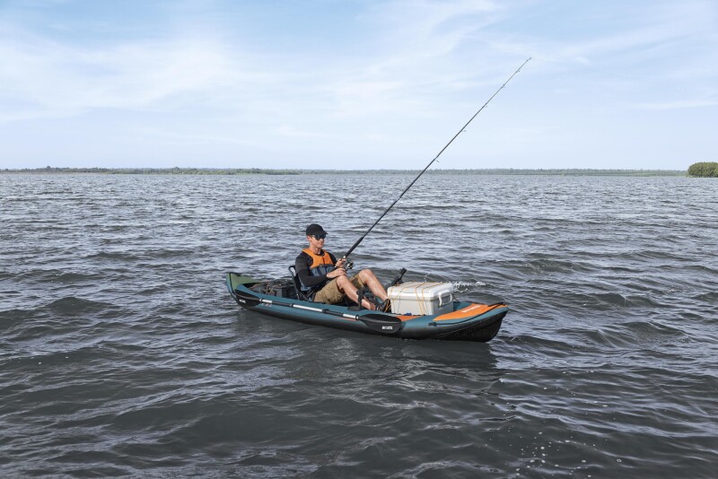 Одноместный рыболовный надувной каяк Bestway Angler Elite X1 380x99x37 cm, 65197