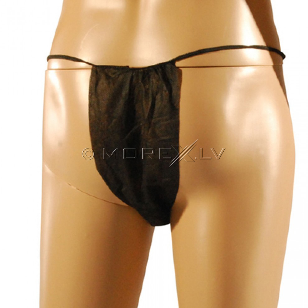 Mens Disposable Black Thong 12pcs Pack