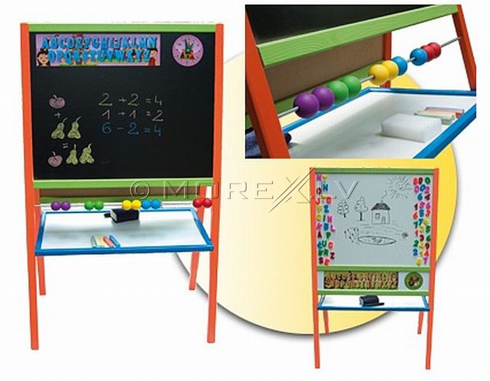 Double-sided wooden board for kids MCBL (37x66x110cm)