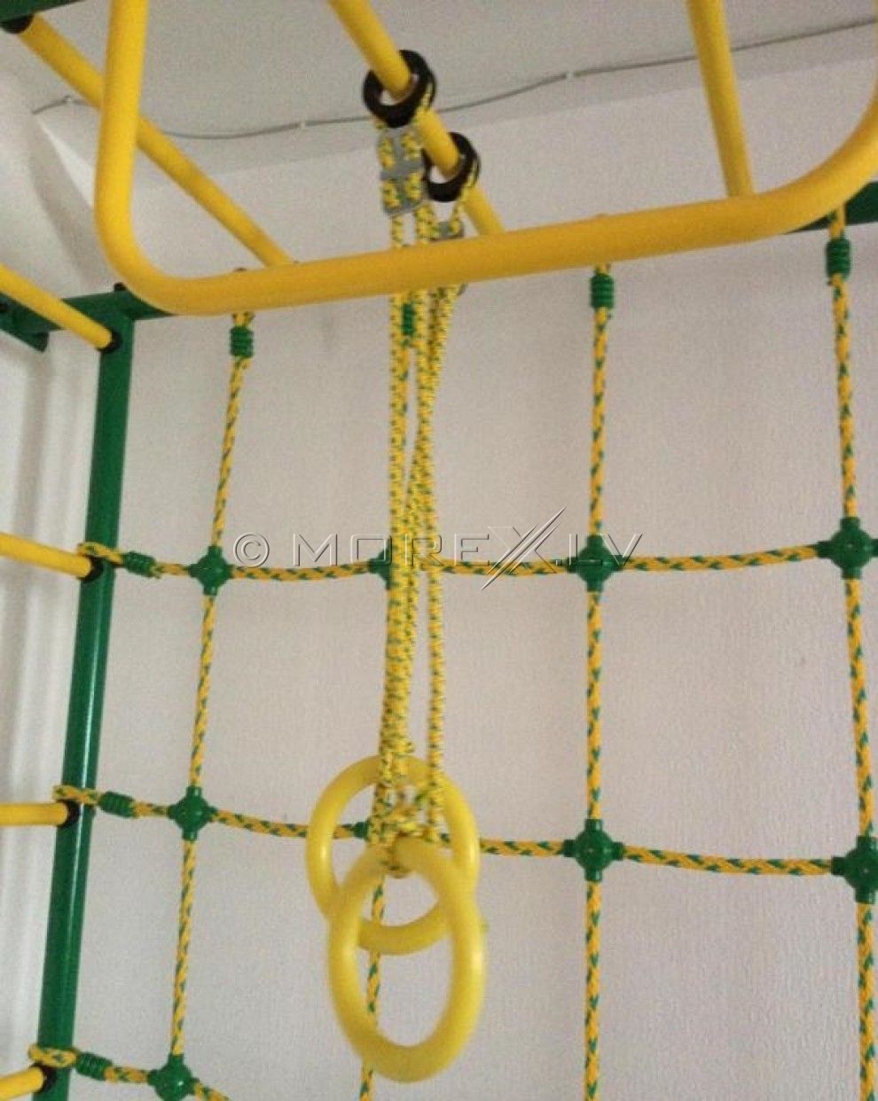 Bērnu sporta komplekss Pioner-8 zaļi-dzeltens (zviedru siena)