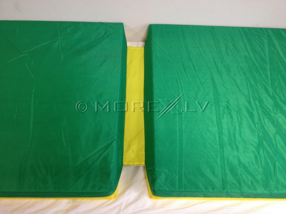 Sporta paklājs 66x120cm zaļi-dzeltens ar ieliktni