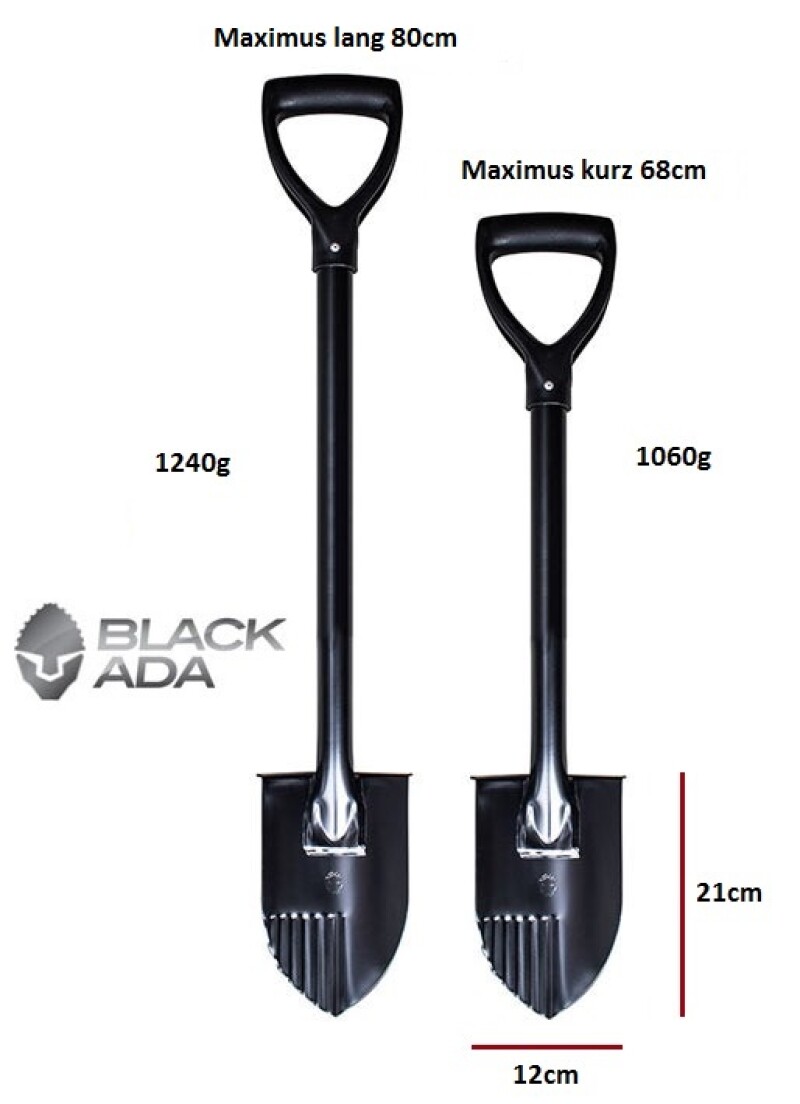 Специальная лопата Black Ada Maximus для поиска монет и сокровищ