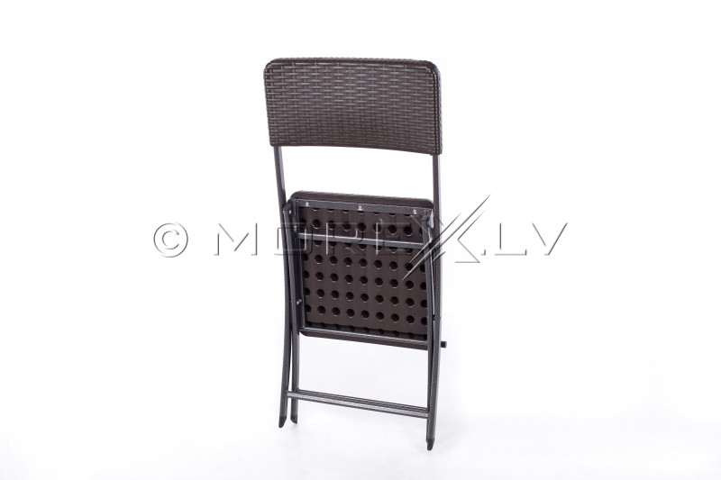 Складной стол с дизайном ротанга 180x72 см + 6 стульев