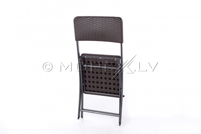 Folding table with a rattan design 180x72 cm + 6 chairs