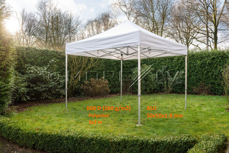 Pop Up Folding awning 3x3 m, without walls, white, N series (tent, pavilion, canopy)