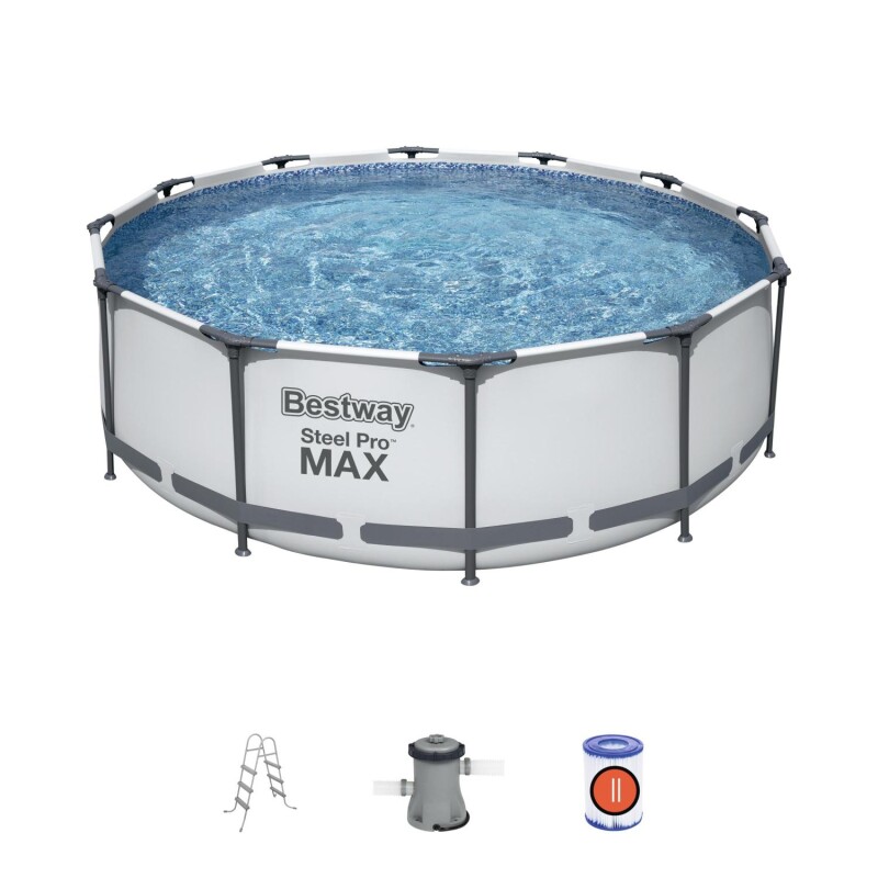 Karkasa baseins Bestway Steel Pro Max Set 366х100 cm, ar filtra sūkni un aksesuāriem (56418)