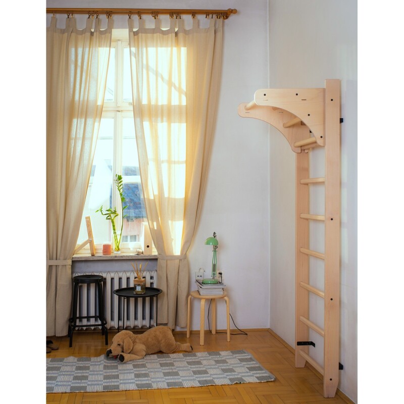 Wooden Swedish ladder RESTPRO® WOOD 230x65 cm with pull-up bar