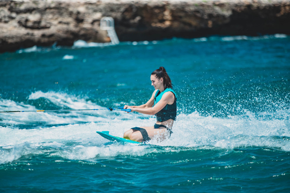 Knībodrs Jobe Streak Kneeboard uz ceļiem braucamais dēlis, zilganzaļš