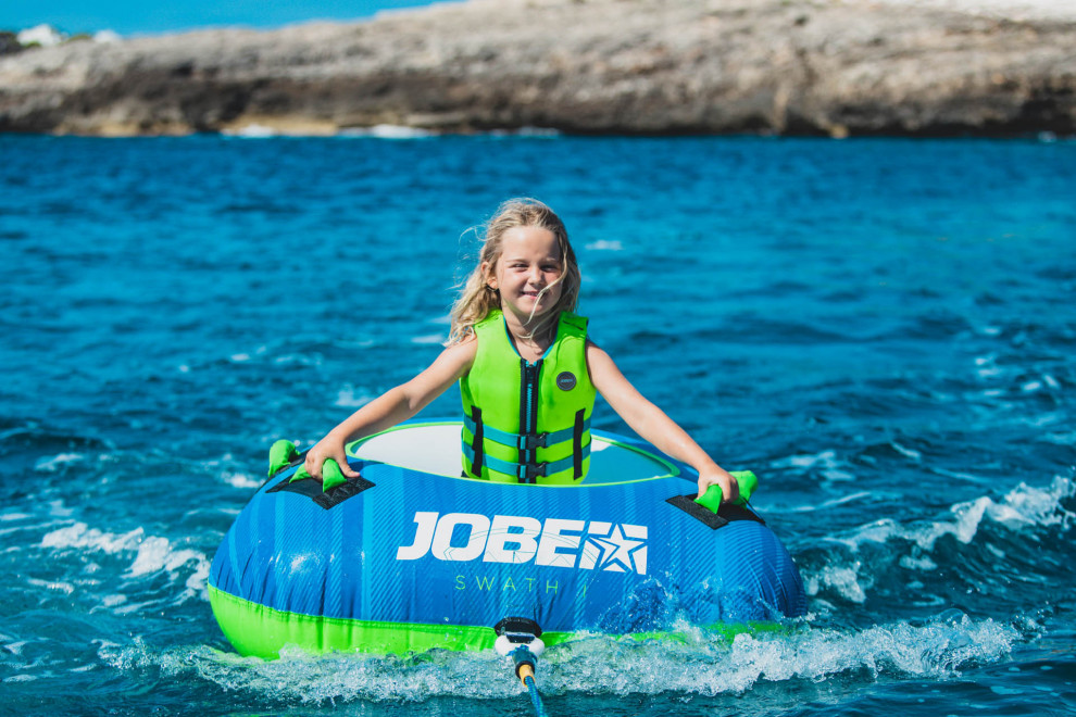 Ūdenssporta veste-peldveste bērniem Jobe Neoprene Life, laima zaļš