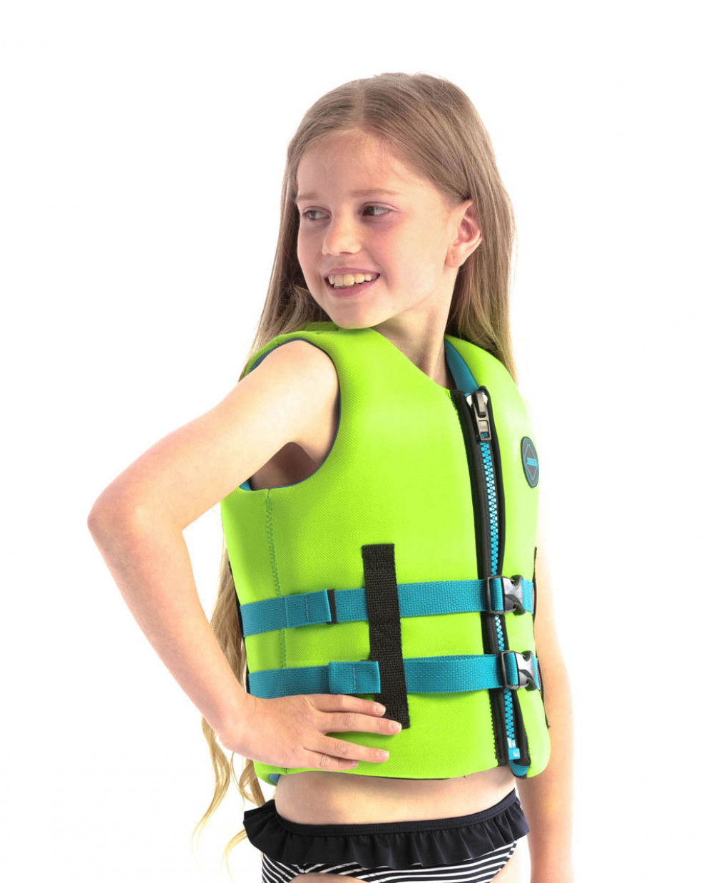 Ūdenssporta veste-peldveste bērniem Jobe Neoprene Life, laima zaļš
