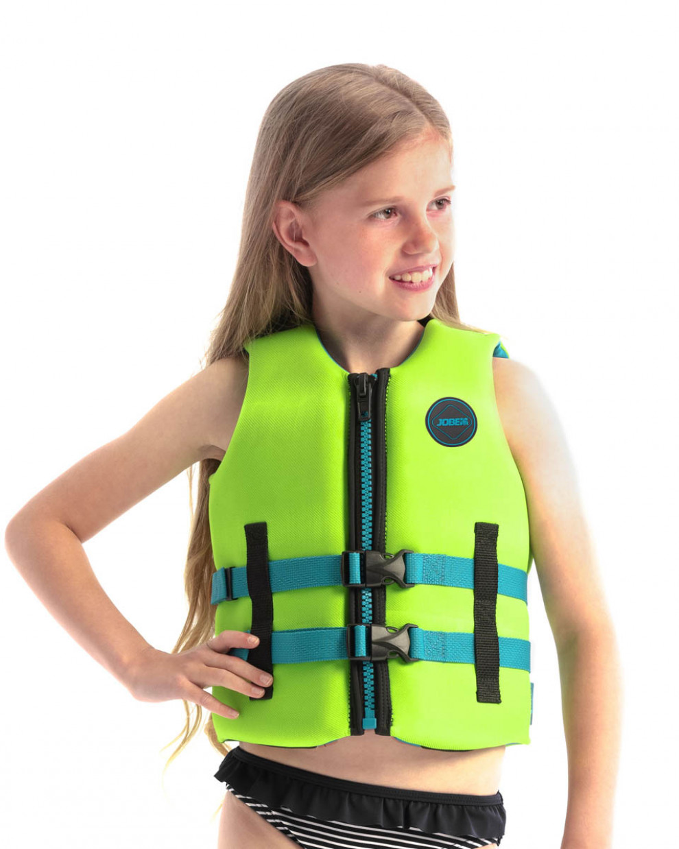 Ūdenssporta veste-peldveste bērniem Jobe Neoprene Life, laima zaļš