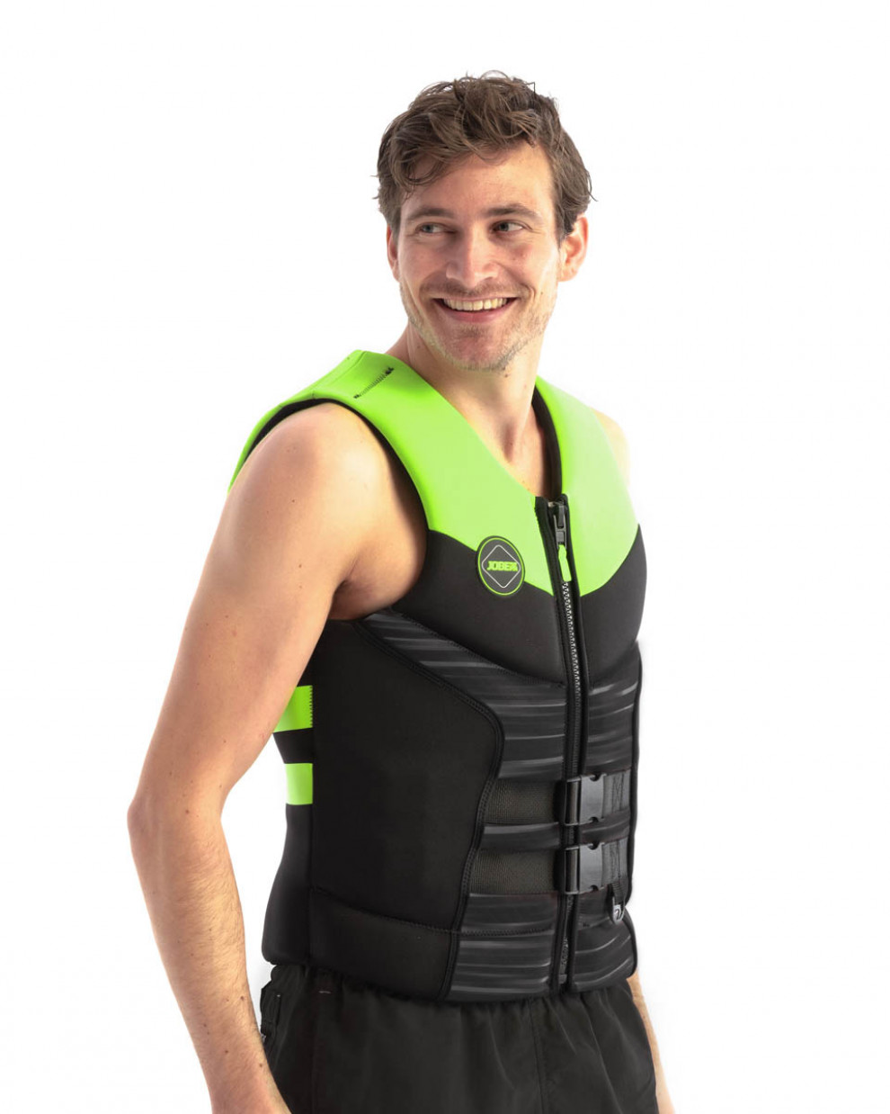 Ūdenssporta veste-peldveste vīriešu Jobe Segmented Jet Backsupport, laima zaļa-melna
