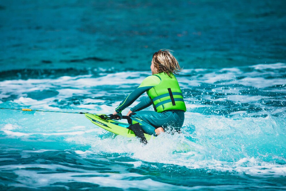 Knībodrs Jobe Slash Kneeboard uz ceļiem braucamais dēlis, laima zaļš