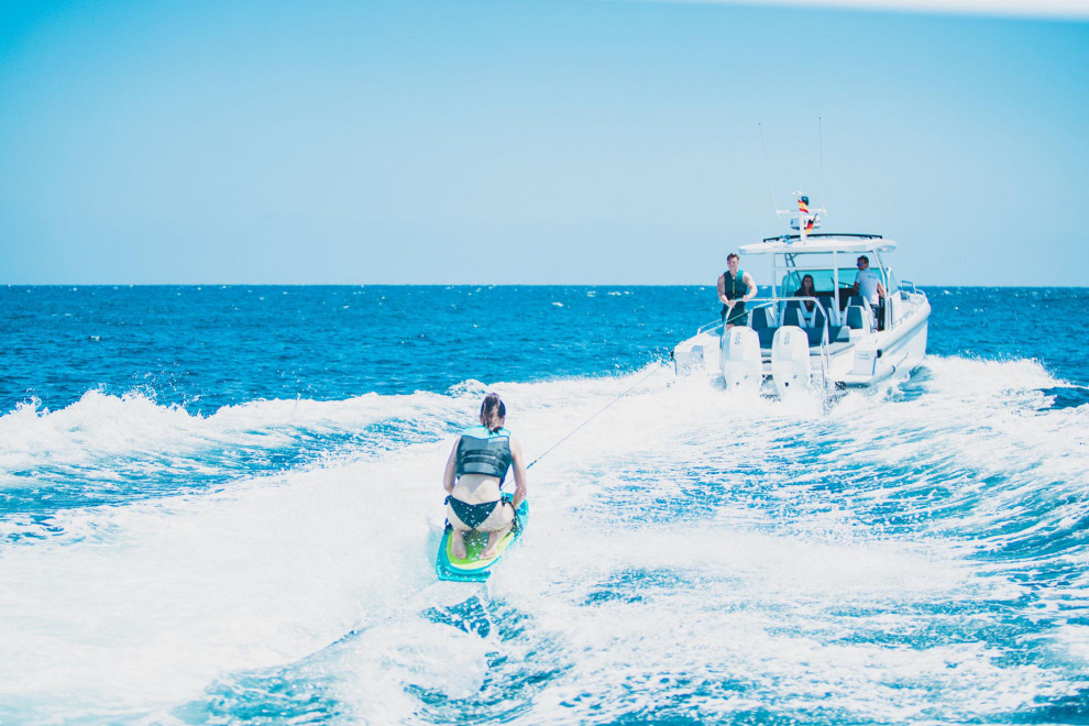 Knībodrs Jobe Streak Kneeboard uz ceļiem braucamais dēlis, zilganzaļš