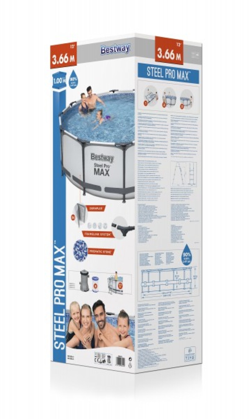 Frame pool Bestway Steel Pro Max Set 366х100 cm, with filter pump and accessories (56418)