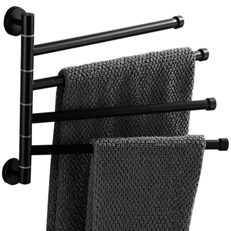 Bathroom towel rack, black