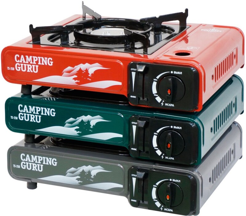 Pārnēsājamā gāzes plīts "Camping Guru TS-250", Zils