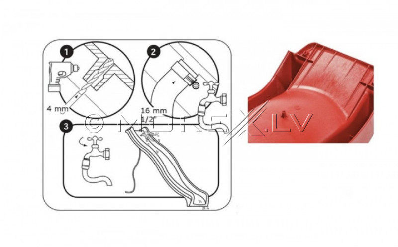 Slide КВТ “yulvo” 2.2 m, height 1.2 m, red