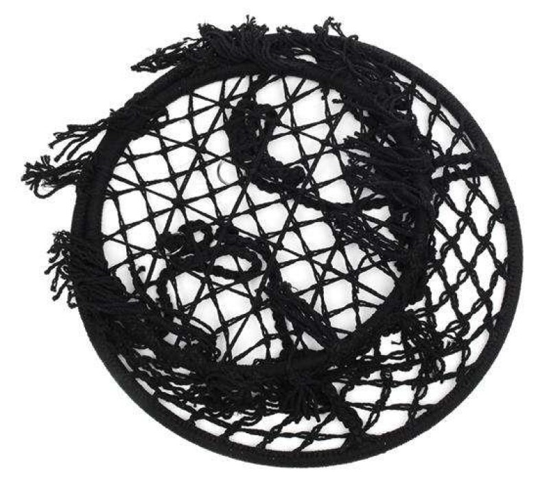 Hanging woven Macrame swing with pillow 2m, black round