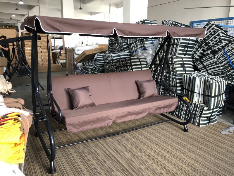 Dārza šūpuļdīvāns 230x120x164 cm, 4-vietīgs, brūns